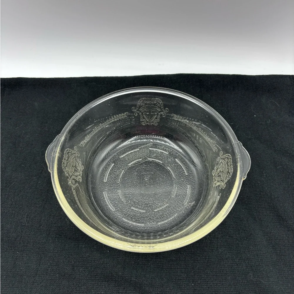Vintage Glasbake 207 etched poppy pattern 7